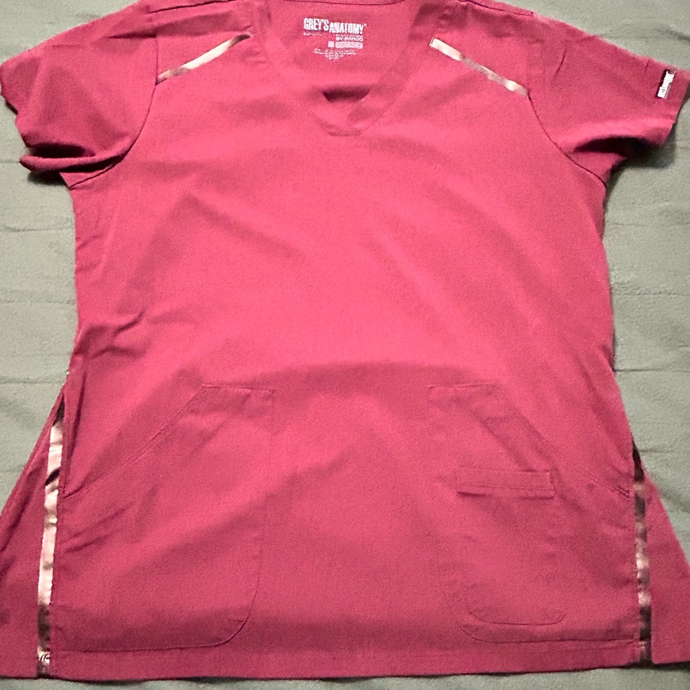 Grey's Anatomy Maroon Scrub Top